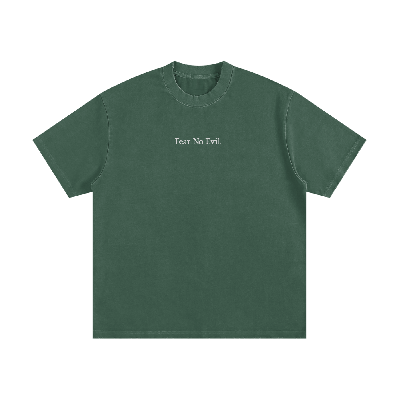 FEAR NO EVIL Heavyweight Vintage Washed Frayed T-Shirt
