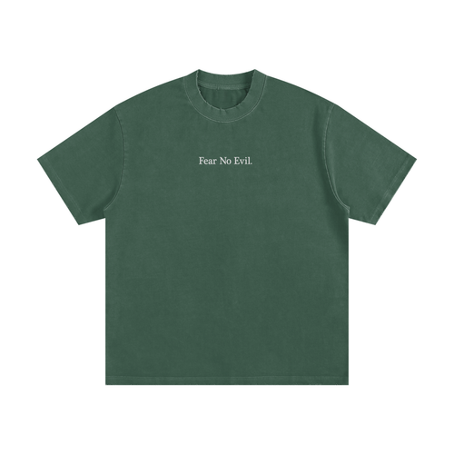 FEAR NO EVIL Heavyweight Vintage Washed Frayed T-Shirt