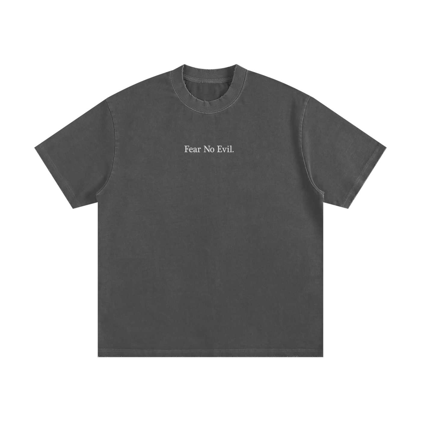 FEAR NO EVIL Heavyweight Vintage Washed Frayed T-Shirt