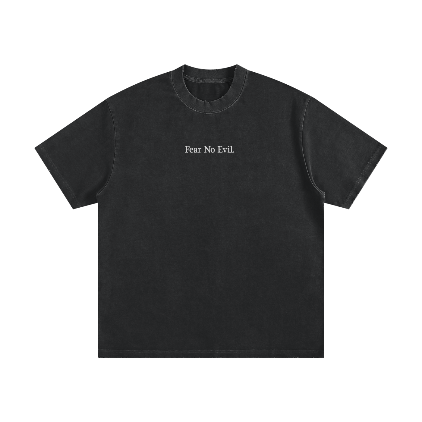 FEAR NO EVIL Heavyweight Vintage Washed Frayed T-Shirt