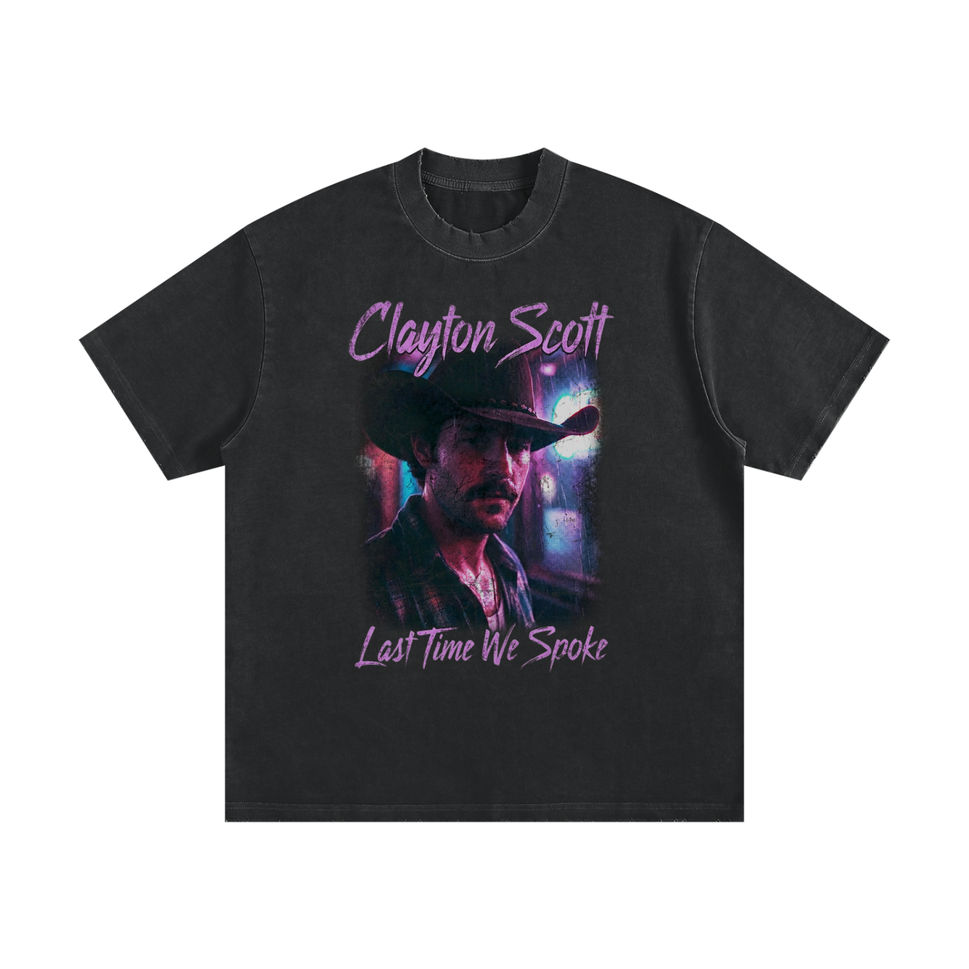 TOUR Heavyweight Vintage Washed Frayed T-Shirt