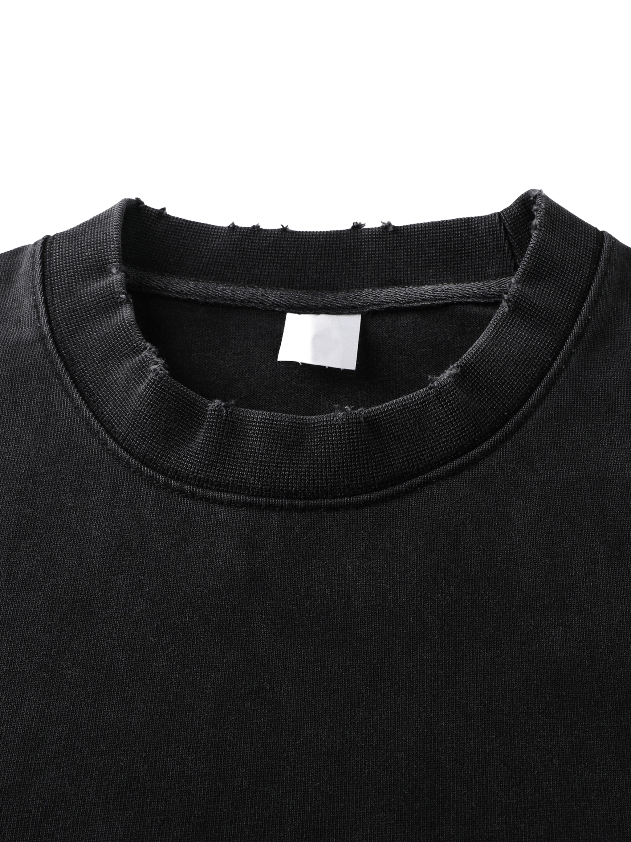 MAN UP Heavyweight Vintage Washed Frayed T-Shirt